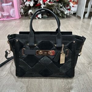 Coach Black Satchel with Gold Hardware